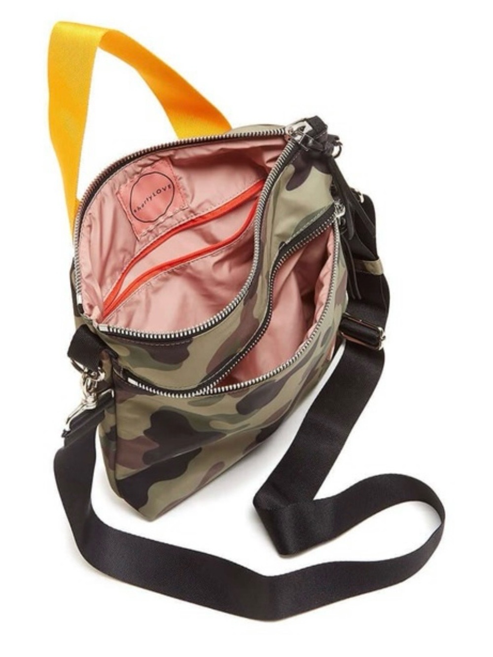 Camo Crossbody Bag with Yellow Handle - Men